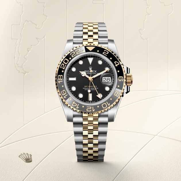 Rolex GMT-Master II in Yellow Rolesor - combination of Oystersteel and yellow gold, M126713GRNR-0001 - H.L. Gross Jewelers
