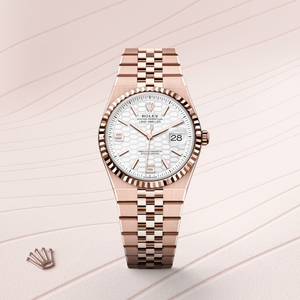 Rolex Land-Dweller in 18 ct Everose gold, M127235-0001 - H.L. Gross Jewelers