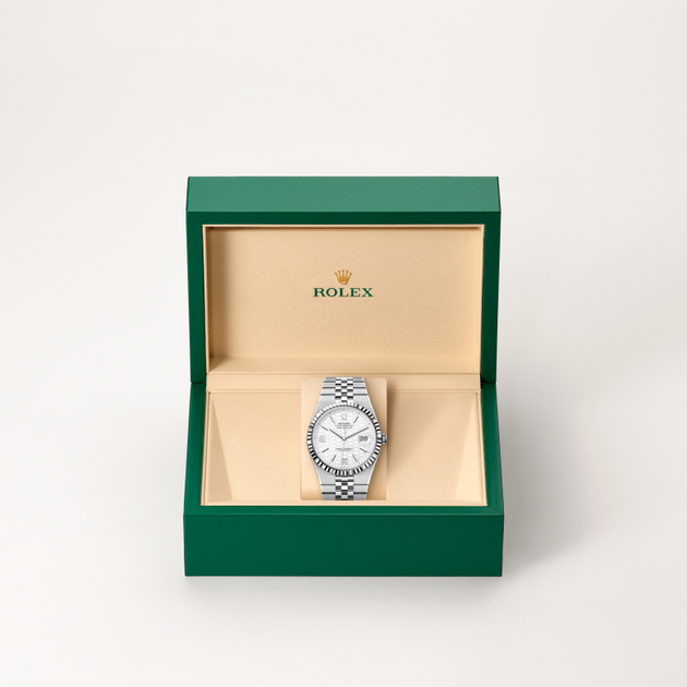 Rolex Land-Dweller in White Rolesor - combination of Oystersteel and white gold, M127334-0001 - H.L. Gross Jewelers