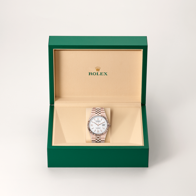Rolex Land-Dweller in 18 ct Everose gold, M127335-0001 - H.L. Gross Jewelers