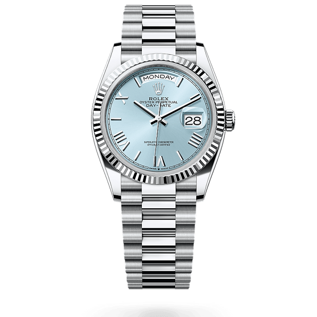 Rolex Day-Date in Platinum, M128236-0018 - H.L. Gross Jewelers