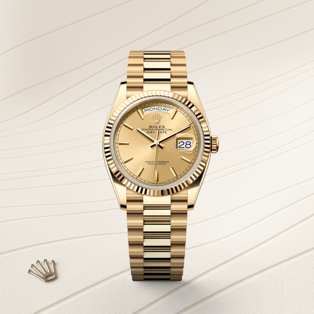 Rolex Day-Date in 18 ct yellow gold, M128238-0045 - H.L. Gross Jewelers