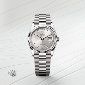 Rolex Day-Date in 18 ct white gold, M128239-0005 - H.L. Gross Jewelers