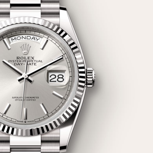 Rolex Day-Date in 18 ct white gold, M128239-0005 - H.L. Gross Jewelers