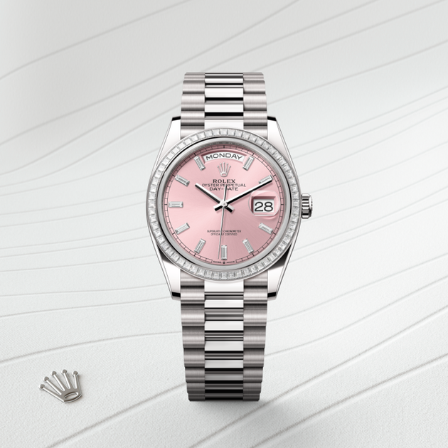 Rolex Day-Date in 18 ct white gold, M128399TBR-0029 - H.L. Gross Jewelers