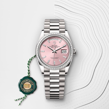 Oyster, 36 mm, white gold and diamonds