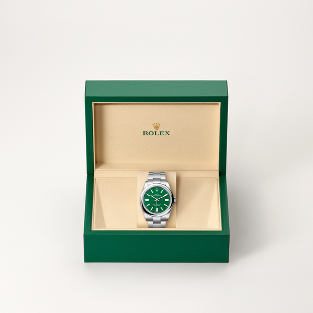 Rolex Oyster Perpetual in Oystersteel, M134300-0004 - H.L. Gross Jewelers