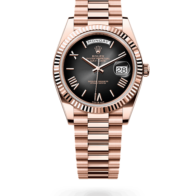 Rolex Day-Date in 18 ct Everose gold, M228235-0055 - H.L. Gross Jewelers