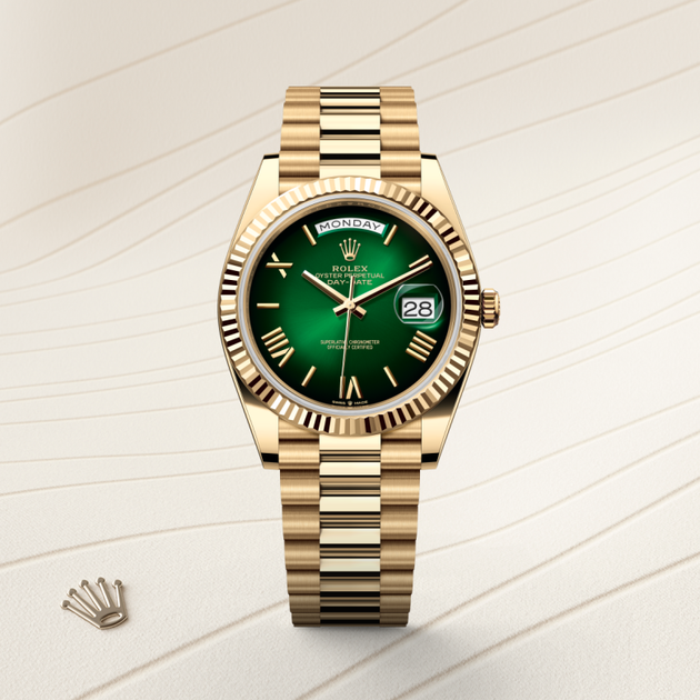 Rolex Day-Date in 18 ct yellow gold, M228238-0069 - H.L. Gross Jewelers