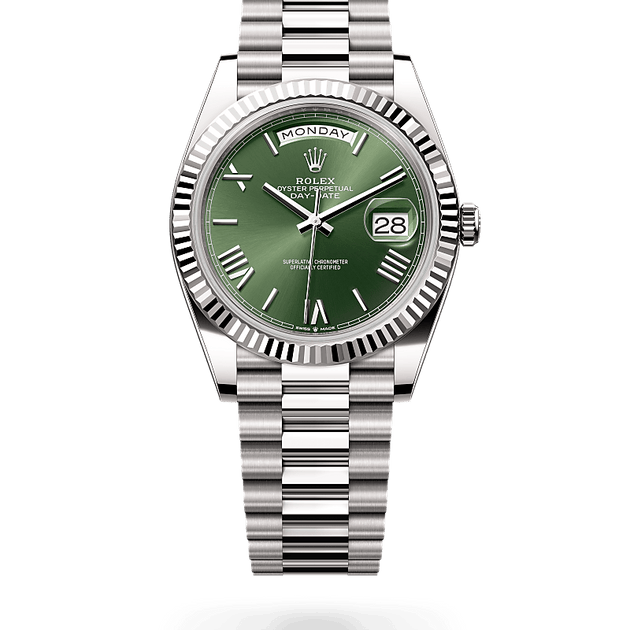 Rolex Day-Date in 18 ct white gold, M228239-0033 - H.L. Gross Jewelers