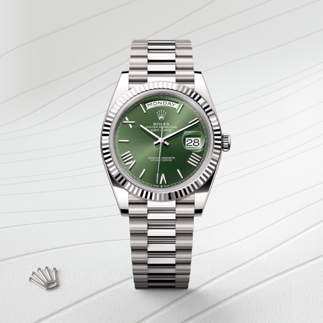 Rolex Day-Date in 18 ct white gold, M228239-0033 - H.L. Gross Jewelers