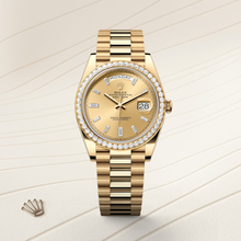 Oyster, 40 mm, yellow gold and diamonds