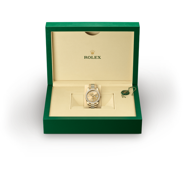 Rolex Day-Date in 18 ct yellow gold, M228348RBR-0002 - H.L. Gross Jewelers