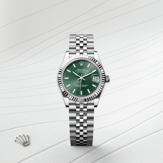 Rolex Datejust in White Rolesor - combination of Oystersteel and white gold, M278274-0018 - H.L. Gross Jewelers
