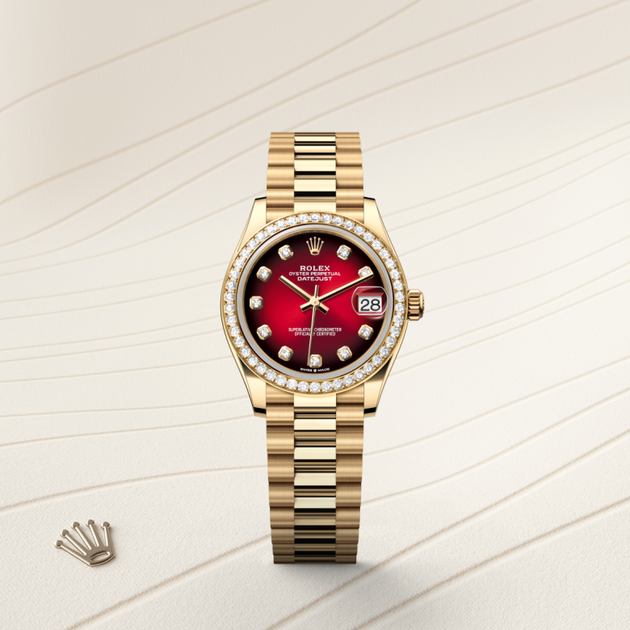 Rolex Datejust in 18 ct yellow gold, M278288RBR-0041 - H.L. Gross Jewelers