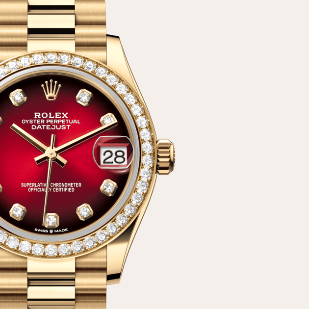 Rolex Datejust in 18 ct yellow gold, M278288RBR-0041 - H.L. Gross Jewelers