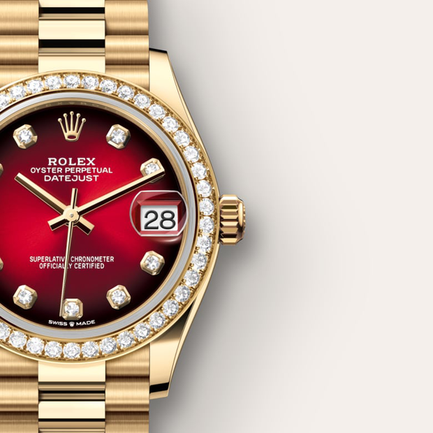 Oyster, 31 mm, yellow gold and diamonds