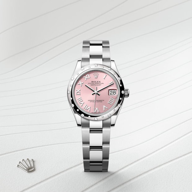 Oyster, 31 mm, Oystersteel, white gold and diamonds