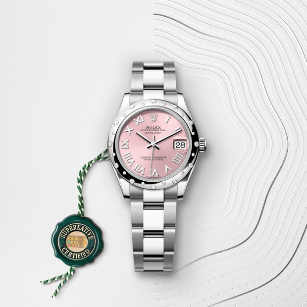 Oyster, 31 mm, Oystersteel, white gold and diamonds