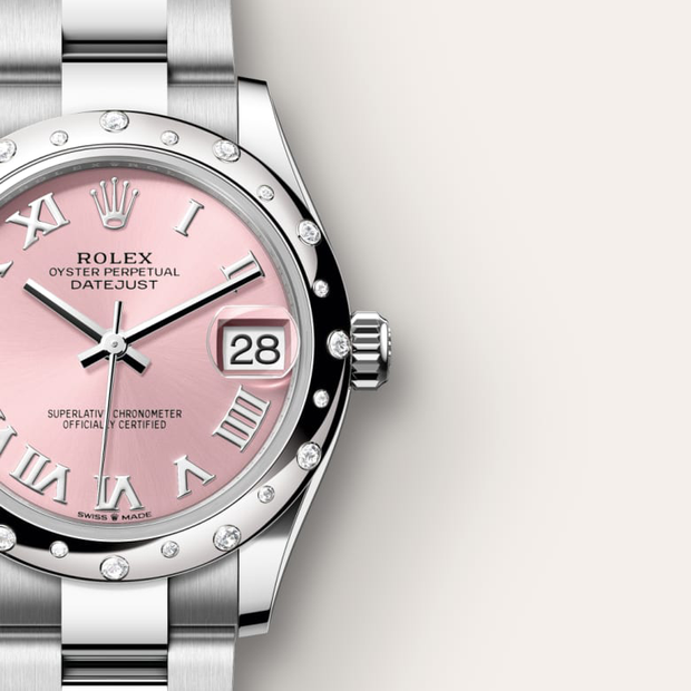 Oyster, 31 mm, Oystersteel, white gold and diamonds