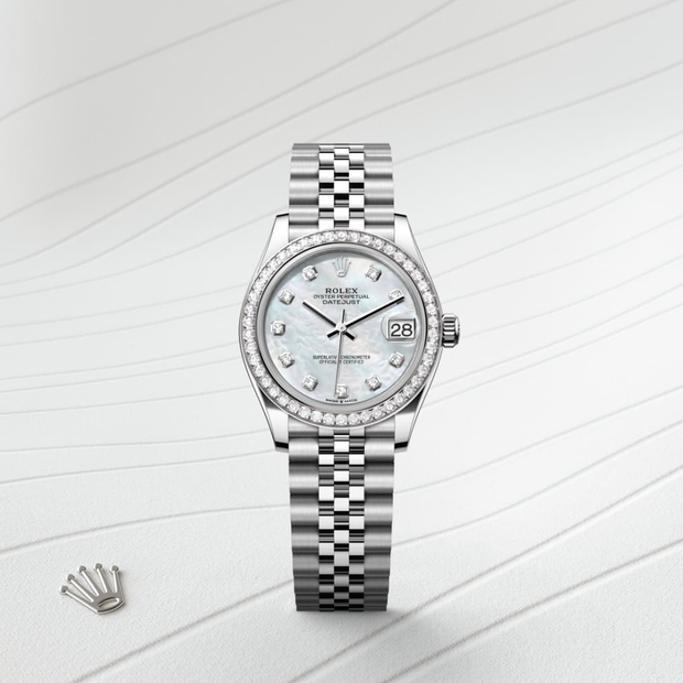 Oyster, 31 mm, Oystersteel, white gold and diamonds
