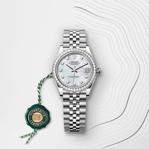 Rolex Datejust in White Rolesor - combination of Oystersteel and white gold, M278384RBR-0008 - H.L. Gross Jewelers