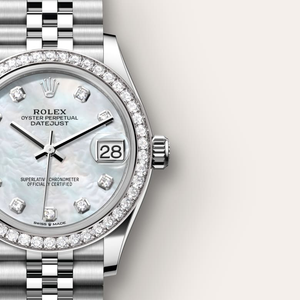 Rolex Datejust in White Rolesor - combination of Oystersteel and white gold, M278384RBR-0008 - H.L. Gross Jewelers