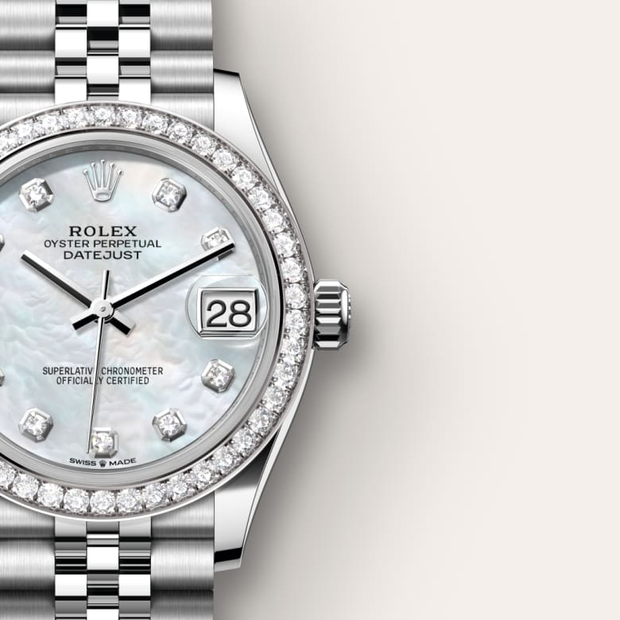 Oyster, 31 mm, Oystersteel, white gold and diamonds