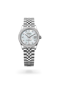 Rolex Datejust in White Rolesor - combination of Oystersteel and white gold, M278384RBR-0008 - H.L. Gross Jewelers