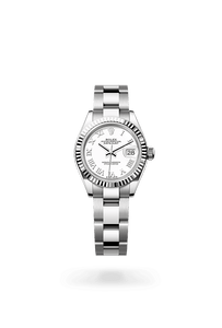 ROLEX WOMEN'S WATCHES in White Rolesor - combination of Oystersteel and white gold, M279174-0020 - H.L. Gross Jewelers