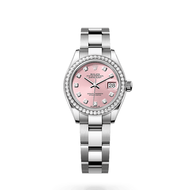 ROLEX WOMEN'S WATCHES in White Rolesor - combination of Oystersteel and white gold, M279384RBR-0004 - H.L. Gross Jewelers