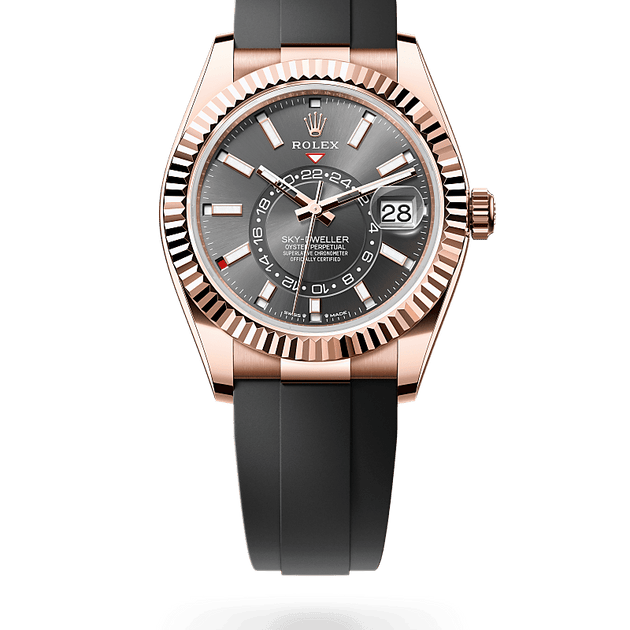 Rolex Sky-Dweller in 18 ct Everose gold, M336235-0004 - H.L. Gross Jewelers