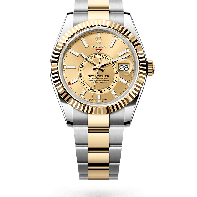 Rolex Sky-Dweller in Yellow Rolesor - combination of Oystersteel and yellow gold, M336933-0001 - H.L. Gross Jewelers