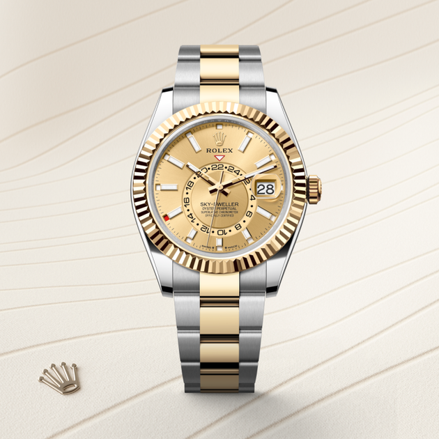 Rolex Sky-Dweller in Yellow Rolesor - combination of Oystersteel and yellow gold, M336933-0001 - H.L. Gross Jewelers