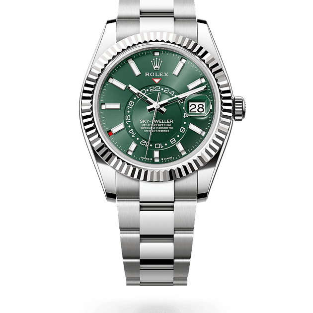 Rolex Sky-Dweller in White Rolesor - combination of Oystersteel and white gold, M336934-0001 - H.L. Gross Jewelers
