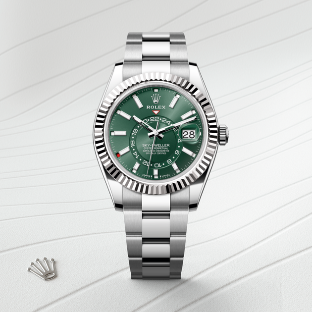 Rolex Sky-Dweller in White Rolesor - combination of Oystersteel and white gold, M336934-0001 - H.L. Gross Jewelers