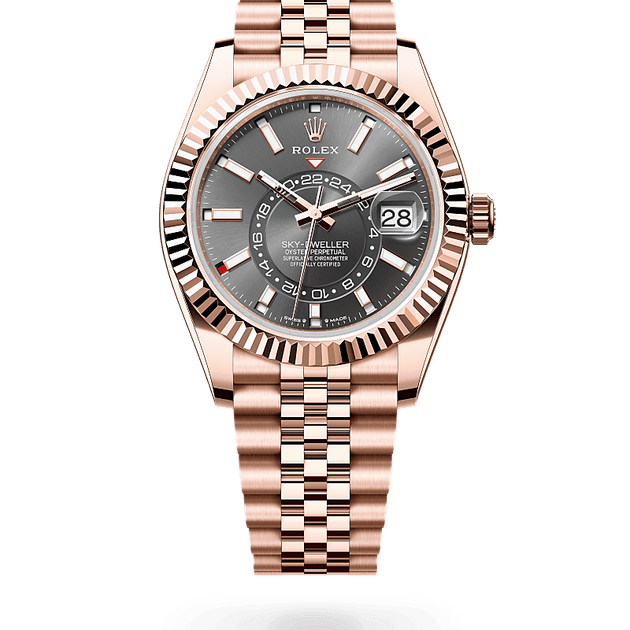 Rolex Sky-Dweller in 18 ct Everose gold, M336935-0008 - H.L. Gross Jewelers