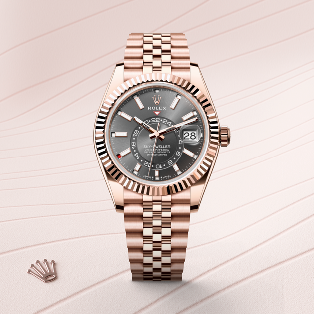 Rolex Sky-Dweller in 18 ct Everose gold, M336935-0008 - H.L. Gross Jewelers