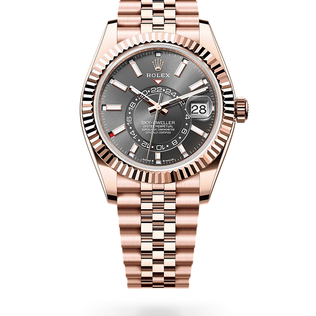 Rolex Sky-Dweller in 18 ct Everose gold, m336935-0008 - H.L. Gross Jewelers