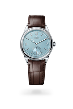 39 mm, platinum, polished finish