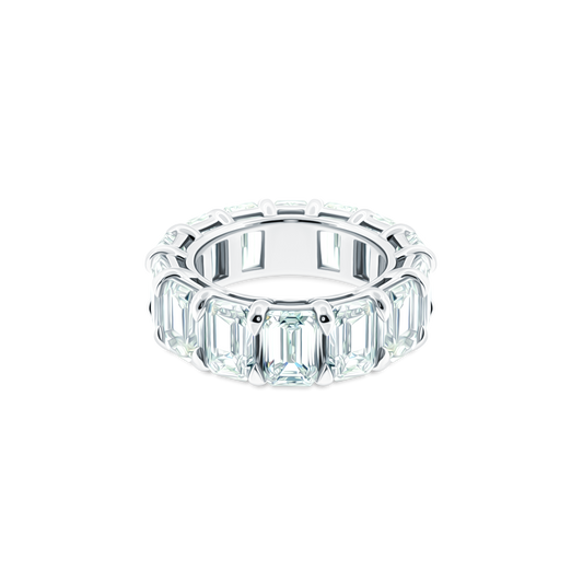 platinum emerald cut diamond eternity band 110-7945