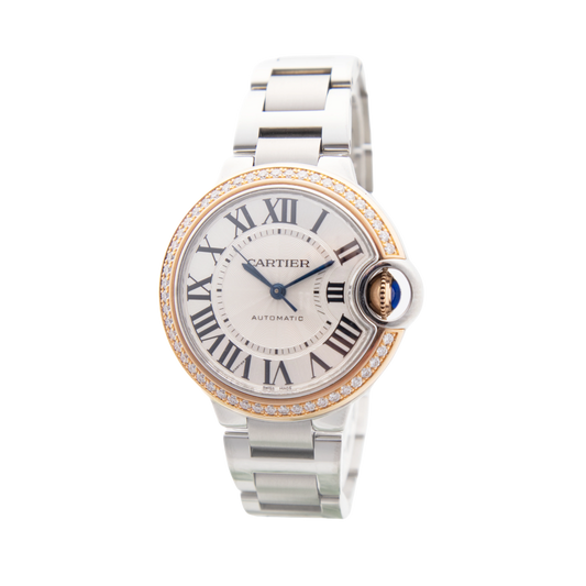 Pre-Owned Cartier Ballon Bleu With Diamond Bezel 3753