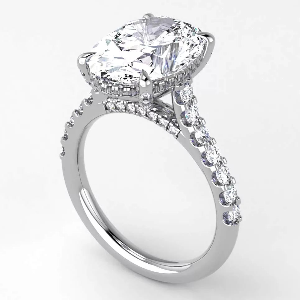 Finished Precision Set diamond engagement ring