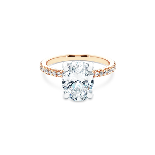Precision Set Oval Diamond Pave Engagement Ring — photo 1 of 3