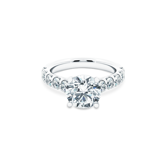 Precision Set Round Cut Diamond Engagement Ring — photo 1 of 3