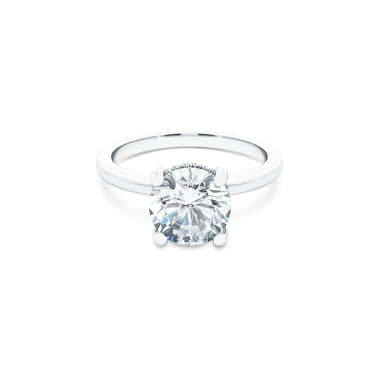 Precision Set Round Solitaire Diamond Engagement Ring — photo 1 of 3