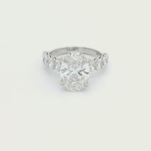 3.02ct Platinum Oval Cut Lab Grown Diamond Engagement Ring