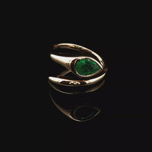 .76ct 18k Yellow Gold Emerald Snake Ring