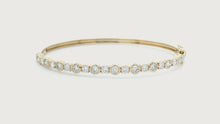 1.88ct 14k Gold Diamond Bezel Bangle