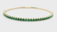 1.30ct 14k Yellow Gold Emerald Bangle
